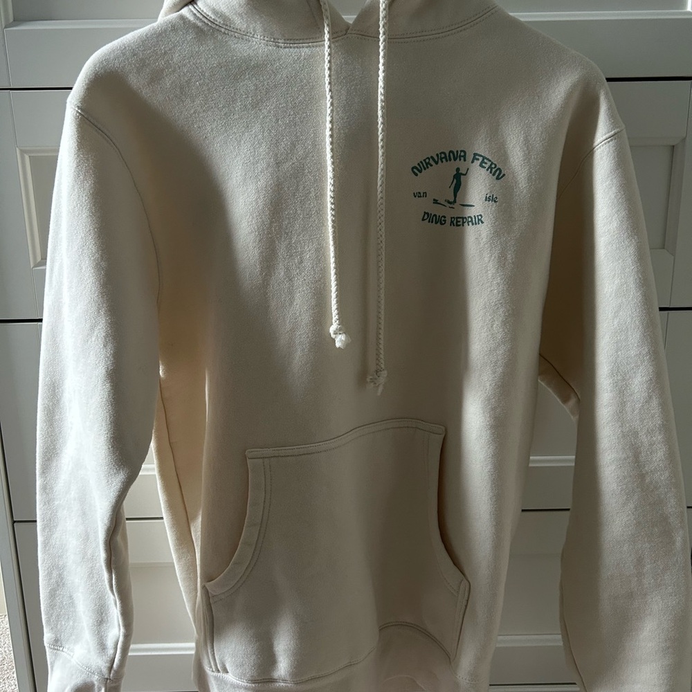 NIRVANA Off-White Hoodie with Green Logo